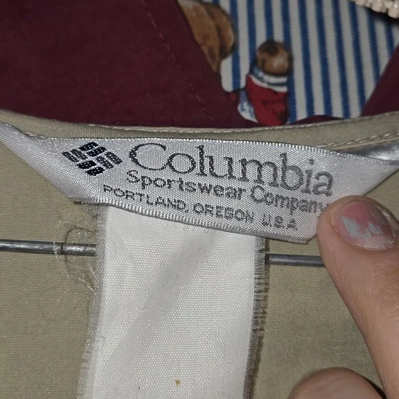 Vintage Columbia Beige and Purple Pullover Windbreaker Jacket Xl